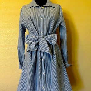 Dee Ella Shirt Dress tie-front button-up 👗🎀 - Large NWOT